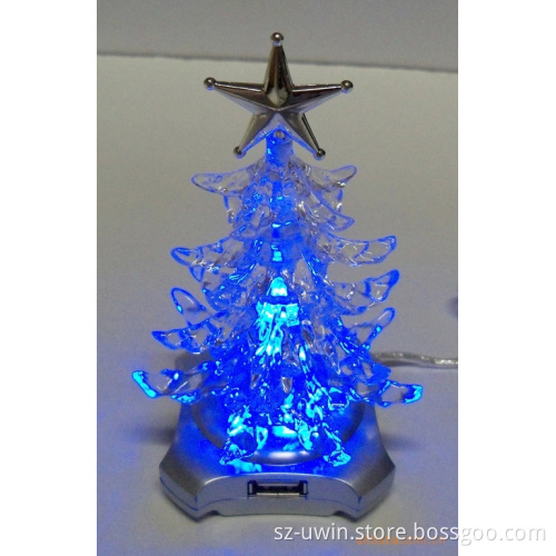 Free Sample Christmas Tree Seven Rainbow Colors LED Light USB Hub 2.0 Hub